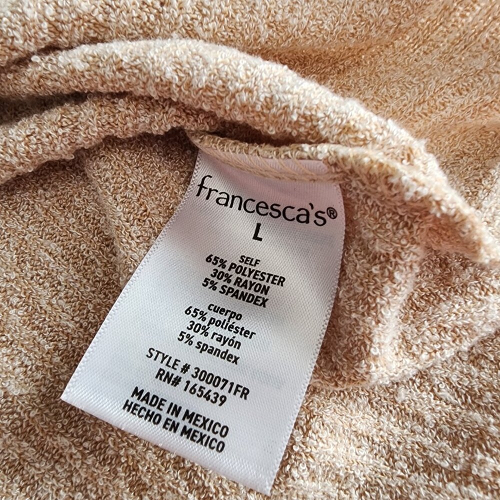 Francesca’s Bodysuit Women's L NEW Mock Neck Long Sleeve - Heather Oat - Picture 3 of 9